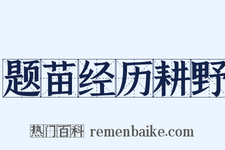 题苗经历耕野是什么意思的图片